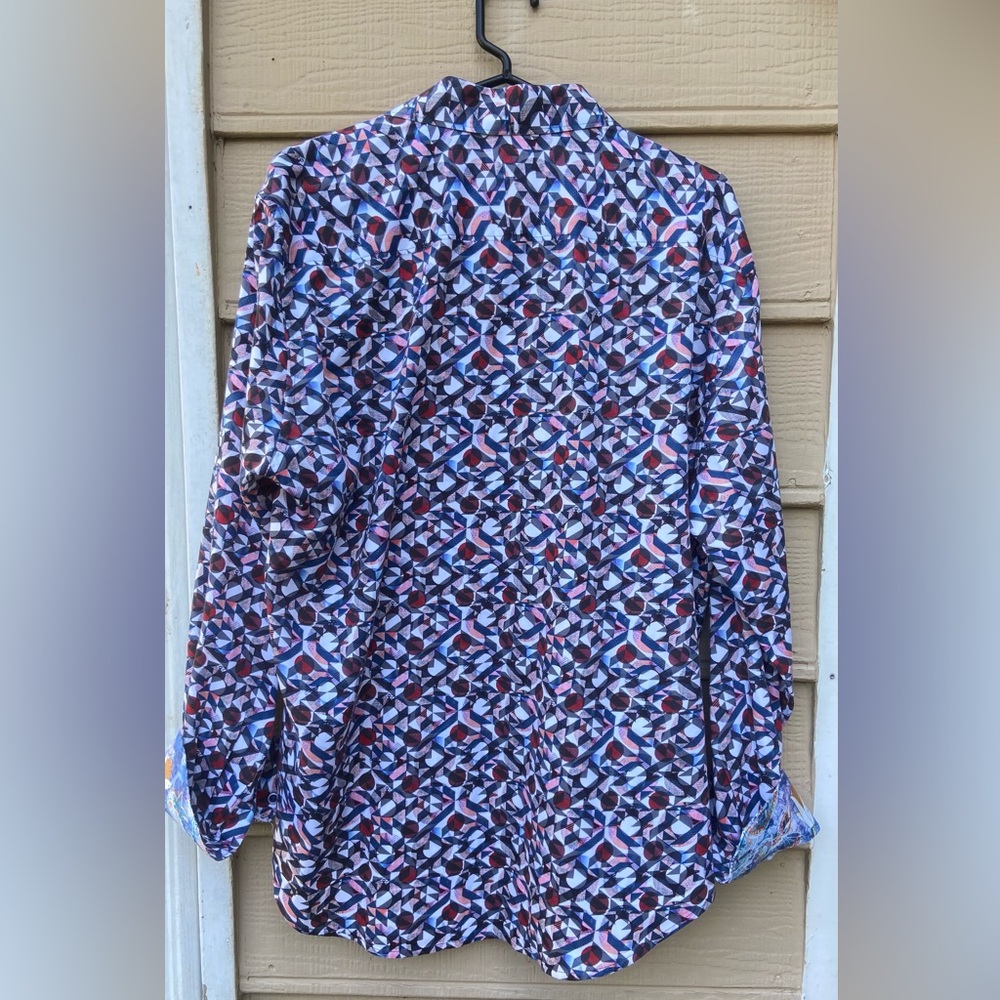 Robert Graham Faro Kaleidoscope Long Sleeve Shirt Paisley Flip Cuff Button Front - Picture 6 of 12